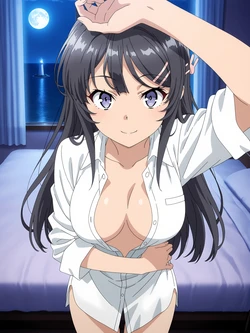 [Kurohime] 桜島麻衣（裸シャツ）[AI Generated]