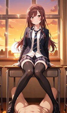 大崎甘奈ちゃんのクラスでふたりエッチ [AI Generated]