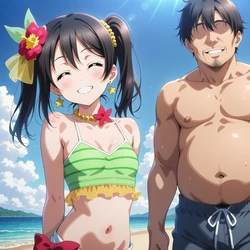 [Pixiv] (龍山 T-YAMA)μ'sと海 [AI Generated]