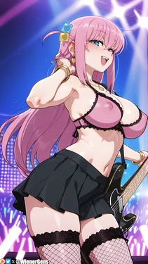 [WienerGens] Bocchi rocks out with her breasts out at the concert [AI Generated]
