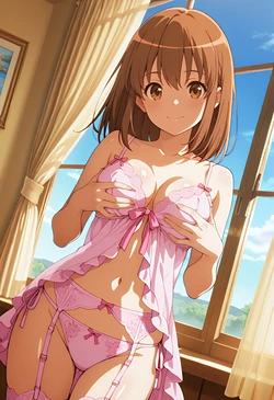 天音愛ちゃんピンクランジェリーでふたりエッチ [AI Generated]
