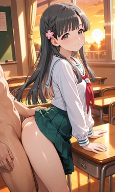 小早川紗枝ちゃんの教室でふたりエッチ [AI Generated]