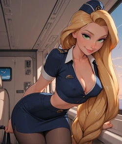 [Dreamland AI]Flight Attendant Rapunzel (Disney's Rapunzel) [AI Generated]