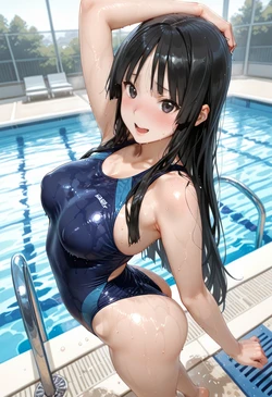 [AI Generated] 水着と更衣室【前編】秋山 澪 (けいおん)