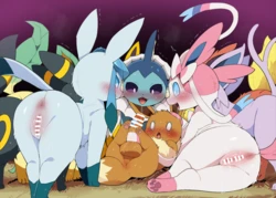[DAGASI] 8匹のメスブイズと種雄イーブイ (ポケットモンスター)