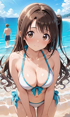 島村卯月ちゃんのビキニでふたりエッチ [AI Generated]