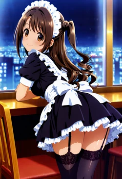 島村卯月ちゃんの高級メイド喫茶でエッチ [AI Generated]