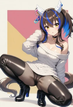 ダイタクヘリオス NSFW 網タイツ&ニーハイブーツ(ウマ娘プリティーダービー)[AI Generated]