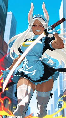 [WienerGens] Mirko is a badass maid ready to defend the city (My Hero Academia) [AI Generated]