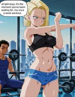 Android 18 gets a workout [AI Generated]
