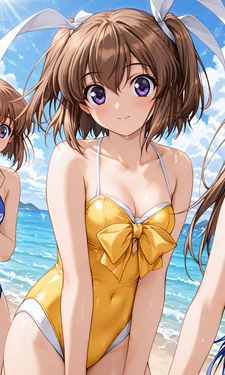 愛沢ともみちゃん水着でふたりエッチ1 [AI Generated]