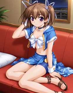 愛沢ともみちゃん（ウェイトレス・トロピカル）おもちゃで一人えっち [AI Generated]