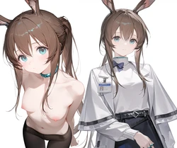 [misoya]-你怎么能穿她的衣服？！牛子都给我吓萎了！赶紧脱了！....裤袜留着。-[明日方舟-阿米娅]-(AI Generated)