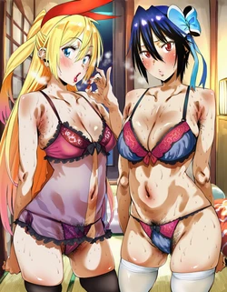 [O3_aiArt] ソープ嬢になった桐崎千棘&鶫誠士郎とはめはめ [AI Generated]