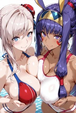 [AI Generated] 宮本武蔵(Fate) ニトクリス(Fate)