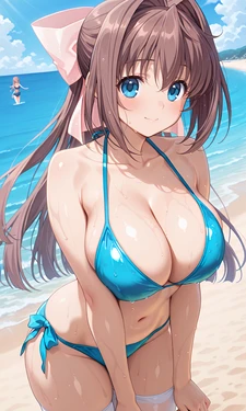 朝倉音姫ちゃんのビキニでふたりエッチ [AI Generated]