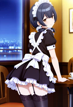 杜野凛世ちゃん高級メイド喫茶でエッチする [AI Generated]