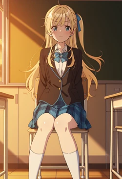 柊夕湖ちゃん教室で一人えっち [AI Generated]