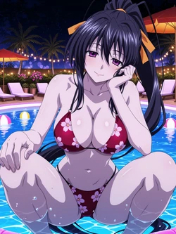 [Kurohime] 姫島朱乃（ナイトプール）[AI Generated]