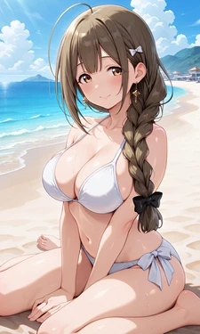 桑山千雪ちゃんのビキニで一人えっち [AI Generated]