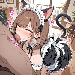 [AI Generated] 「ご主人様〜♡子種出しすぎニャー♡子ども、孕ませる気ですか？♡」