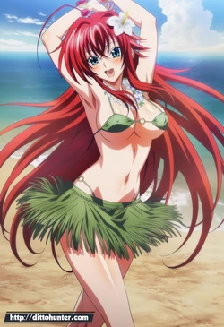 [Ditto Seeker] Gremory Rias (High School DxD) Hula Dance under the Hawaiian Moon [AI Generated]