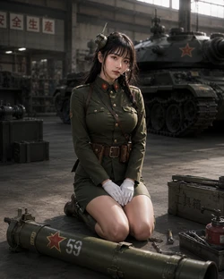 Reversed Front-Inspired Fan Art — Type 95 Tank Under Maintenance [AI Generated]