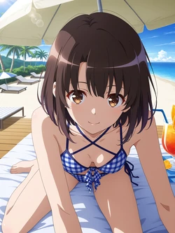 [Kurohime] 加藤恵（ウェディングビキニ）[AI Generated]