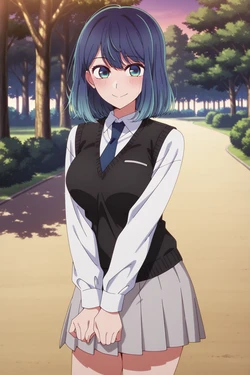 Anto-kun/Akane Kurokawa at dusk in the park (patreon) [AI Generated]