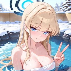 [AI Generated] トキちゃんとラブラブ湯けむり旅情