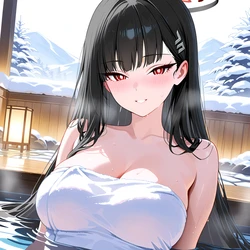 [AI Generated] リオちゃんとラブラブ湯けむり旅情