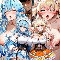 [AI Generated] 雪花ラミィ、桃鈴ねね（まがまが）