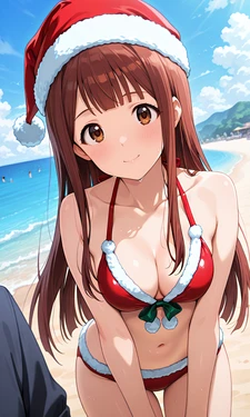 田中琴葉ちゃんのサンタビキニでふたりエッチ [AI Generated]