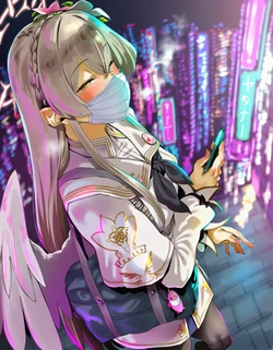 [O3_aiArt] 路地裏でマスクフェラしてくれる桐藤ナギサ [AI Generated]