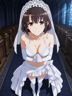 [Kurohime] 加藤恵（ウェディングビキニ）[AI Generated]