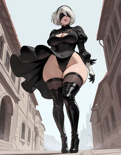 Having fun with 2B [HiSylfie] [AI Generated]