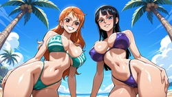 [May Rain] Nami and Nico Robin [AI Generated]