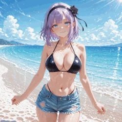 NaughtyCutiess - Shidare Hotaru (Beach) (Patreon) [AI Generated]