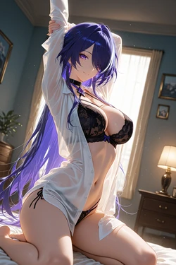 [Rankabee] Acheron (Honkai: Star Rail) - Morning Lingerie (Patreon) [AI Generated]