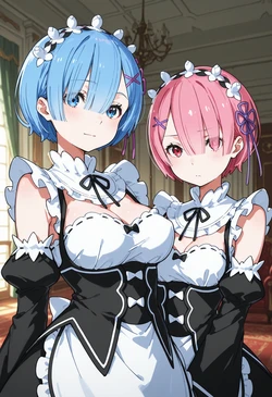 Stable Skynet - Re Zero - Rem Ram 483p [AI Generated]