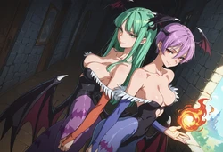Stable Skynet - Darkstalkers - Morrigan + Lilith 337p [AI Generated]