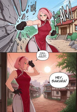 [enjoyerart] Sakura Haruno x Ino Yamanaka [AI Generated]