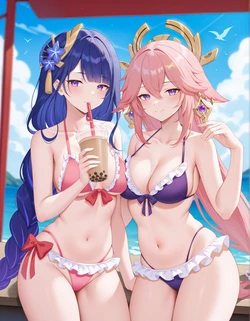Gayuchi - Raiden Shogun & Yae Miko (AI Generated)
