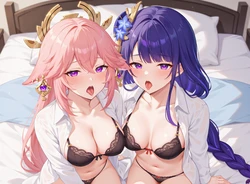 Gayuchi - Raiden Shogun & Yae Miko (AI Generated)