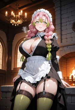 [LewdCreationAI] Kanroji Mitsuri Maid | Demon Slayer REQUEST (Patreon) [AI Generated]