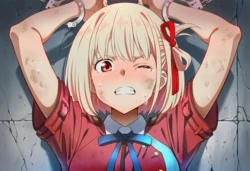 [与党野党] Lycoris Recoil Nishikigi Chisato vs Evil Old Man [AI Generated]