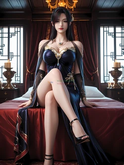 [AI Generated]神国之上-赵襄儿黑裙