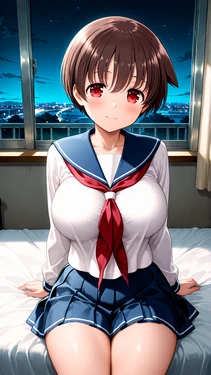 [Kitune_AI] Saki : Saki Miyanaga ｰ Her pussy is spread wide open while she’s being anally penetrated  (Patreon) [AI Generated]
