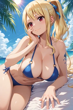 [EcchiDreams] Lucy Heartfillia Beach (Fairy Tail) [AI Generated]