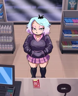 [DometiArt] Emberlynn Pinkle tries to buy some condoms (Helluva Boss) (Ongoing)